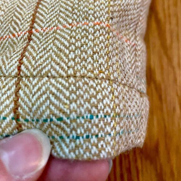 Fossil Tan Plaid Wool Blend Tweed Mini Skirt Womens 4 - Picture 6 of 15